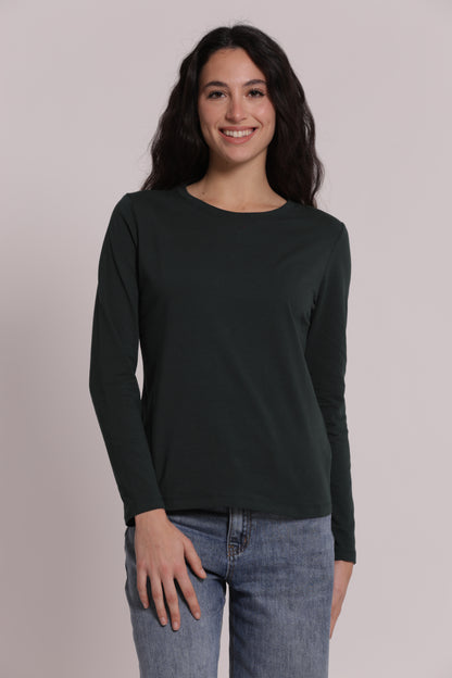 T-SHIRT MANICHE LUNGHE CON RICAMO DIETRO