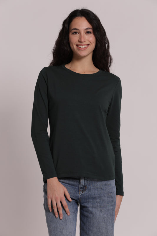 T-SHIRT MANICHE LUNGHE CON RICAMO DIETRO