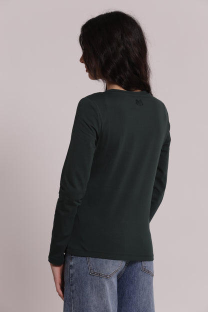 T-SHIRT MANICHE LUNGHE CON RICAMO DIETRO