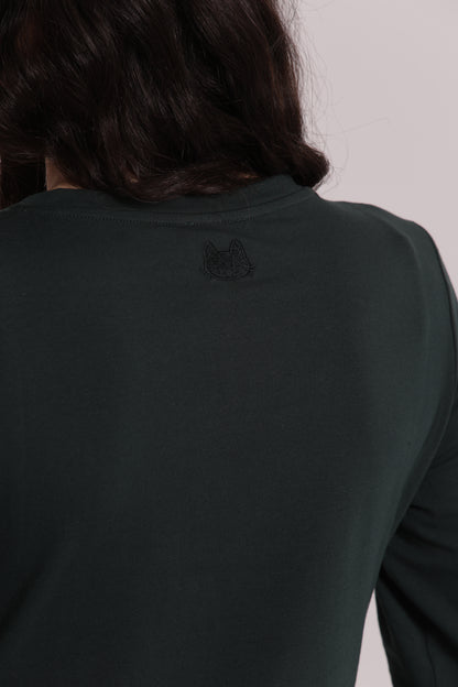 T-SHIRT MANICHE LUNGHE CON RICAMO DIETRO