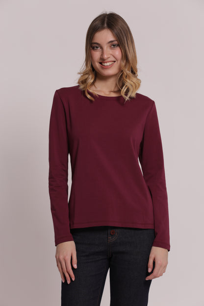 T-SHIRT MANICHE LUNGHE CON RICAMO DIETRO