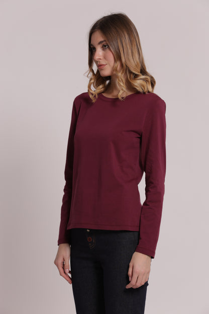 T-SHIRT MANICHE LUNGHE CON RICAMO DIETRO
