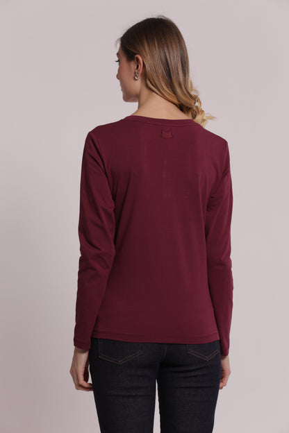 T-SHIRT MANICHE LUNGHE CON RICAMO DIETRO