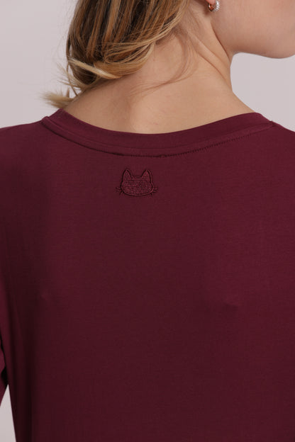 T-SHIRT MANICHE LUNGHE CON RICAMO DIETRO