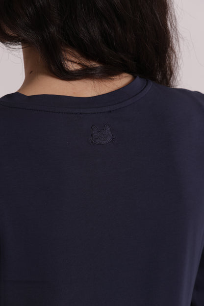 T-SHIRT MANICHE LUNGHE CON RICAMO DIETRO