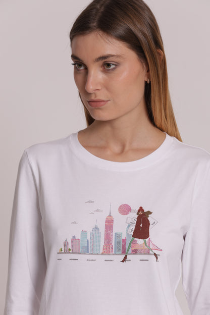 T-SHIRT MANICHE LUNGHE SKYLINE