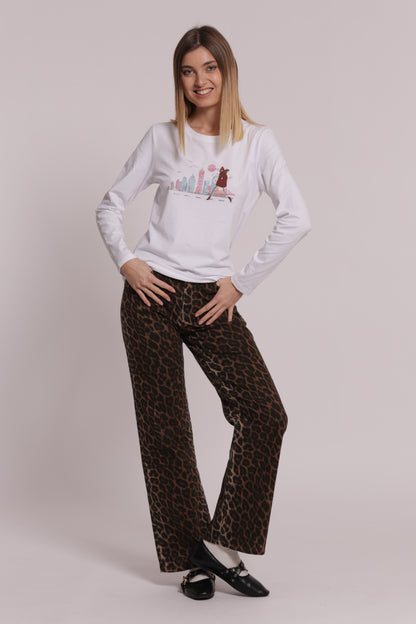 T-SHIRT MANICHE LUNGHE SKYLINE