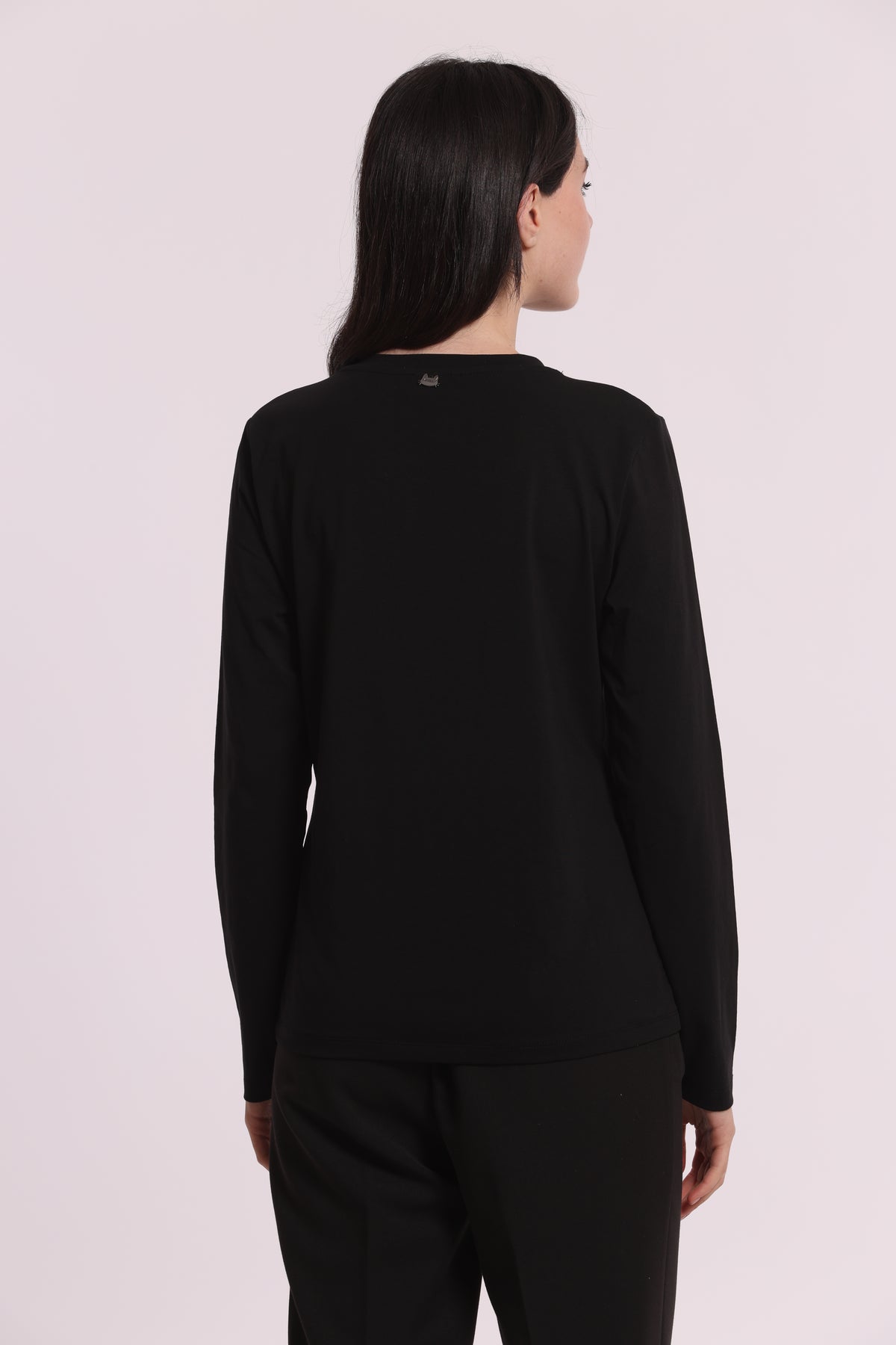 T-SHIRT MANICHE LUNGHE CON TRASPARENZE E STRASS