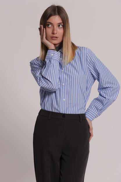 CAMICIA A RIGHE CON STRASS