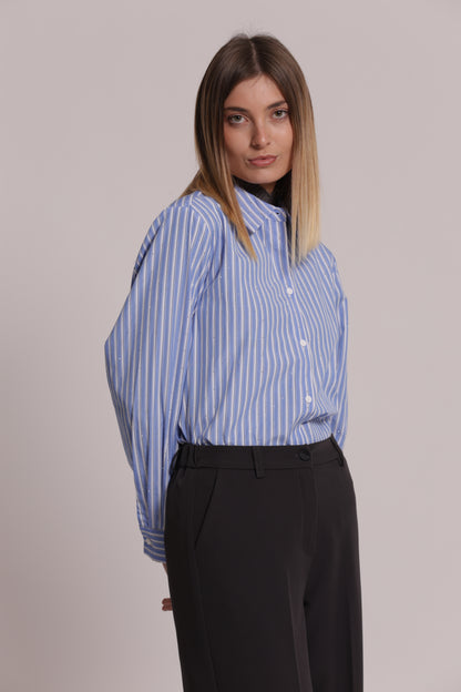 CAMICIA A RIGHE CON STRASS
