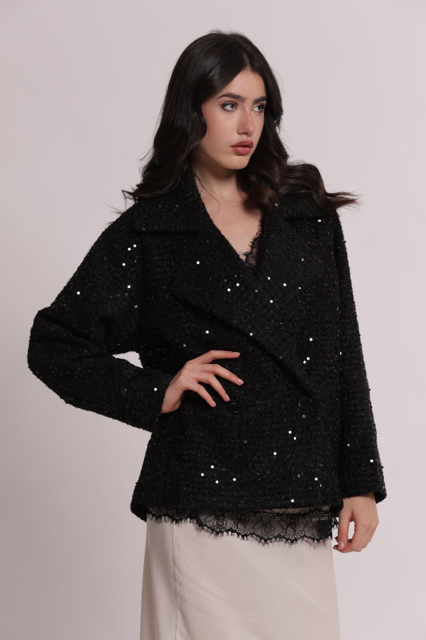 GIACCONE CORTO CON PAILLETTES