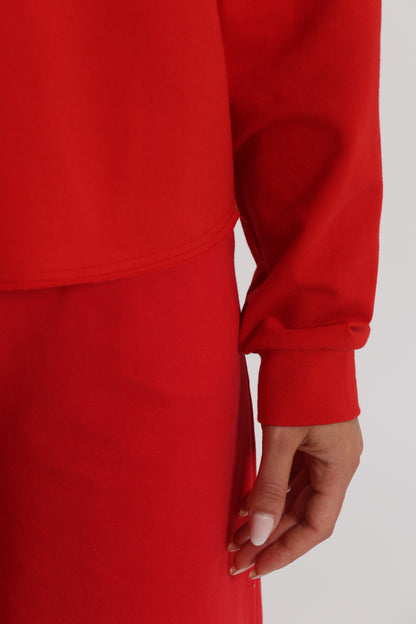 FELPA "BEVERLY HILLS" CON SCOLLO A V E DETTAGLI IN STRASS