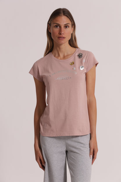 T-SHIRT "I AM LIMITED EDITION" CON DETTAGLI STRASS