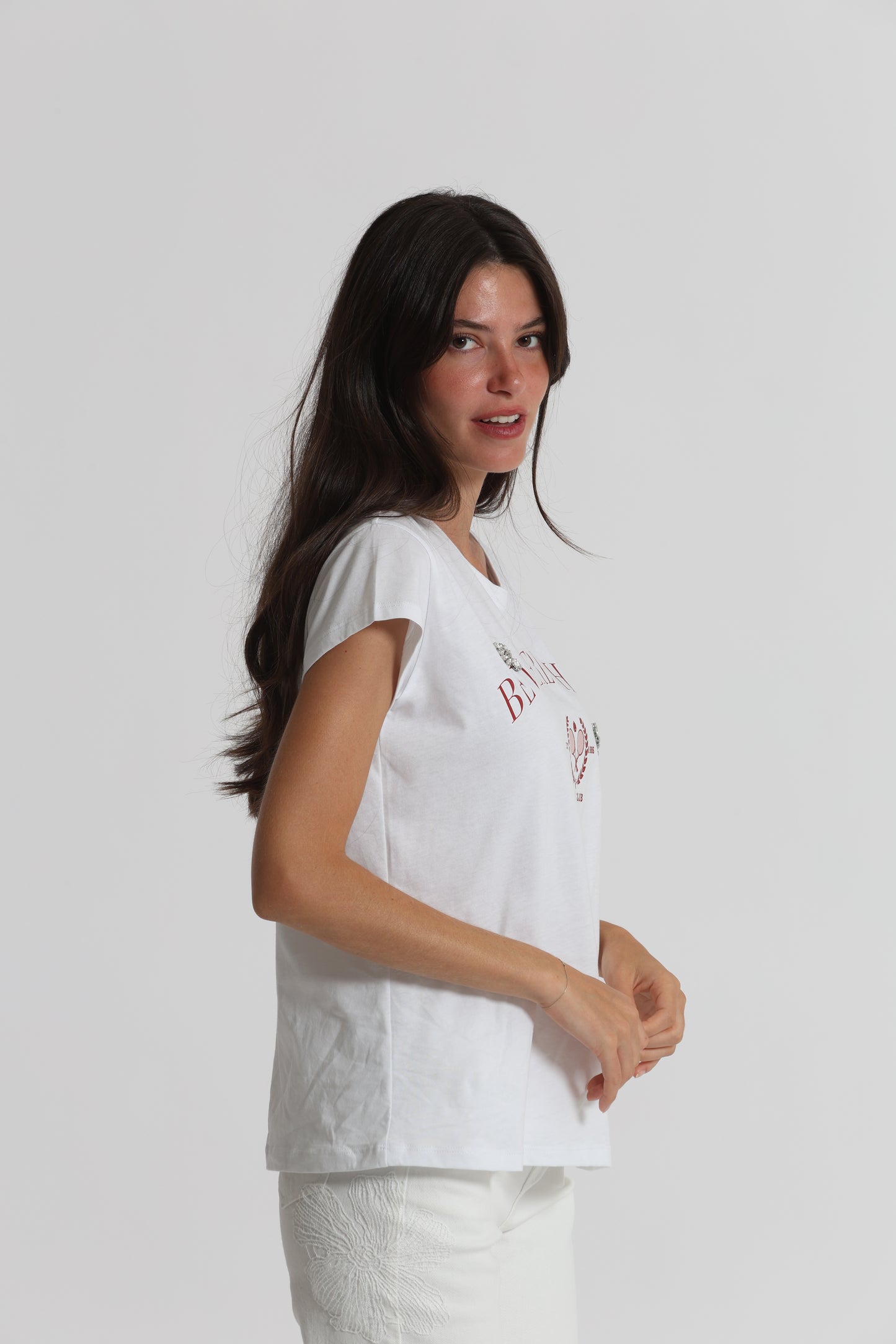 T-SHIRT "BEVERLY HILLS" CON DETTAGLI STRASS