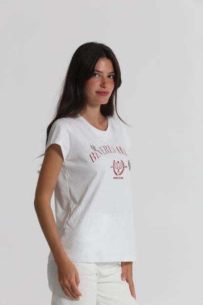 T-SHIRT "BEVERLY HILLS" CON DETTAGLI STRASS