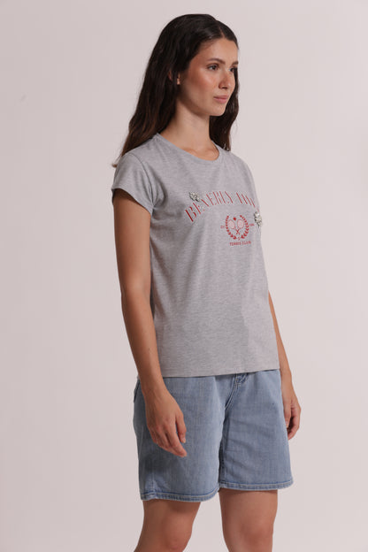 T-SHIRT "BEVERLY HILLS" CON DETTAGLI STRASS