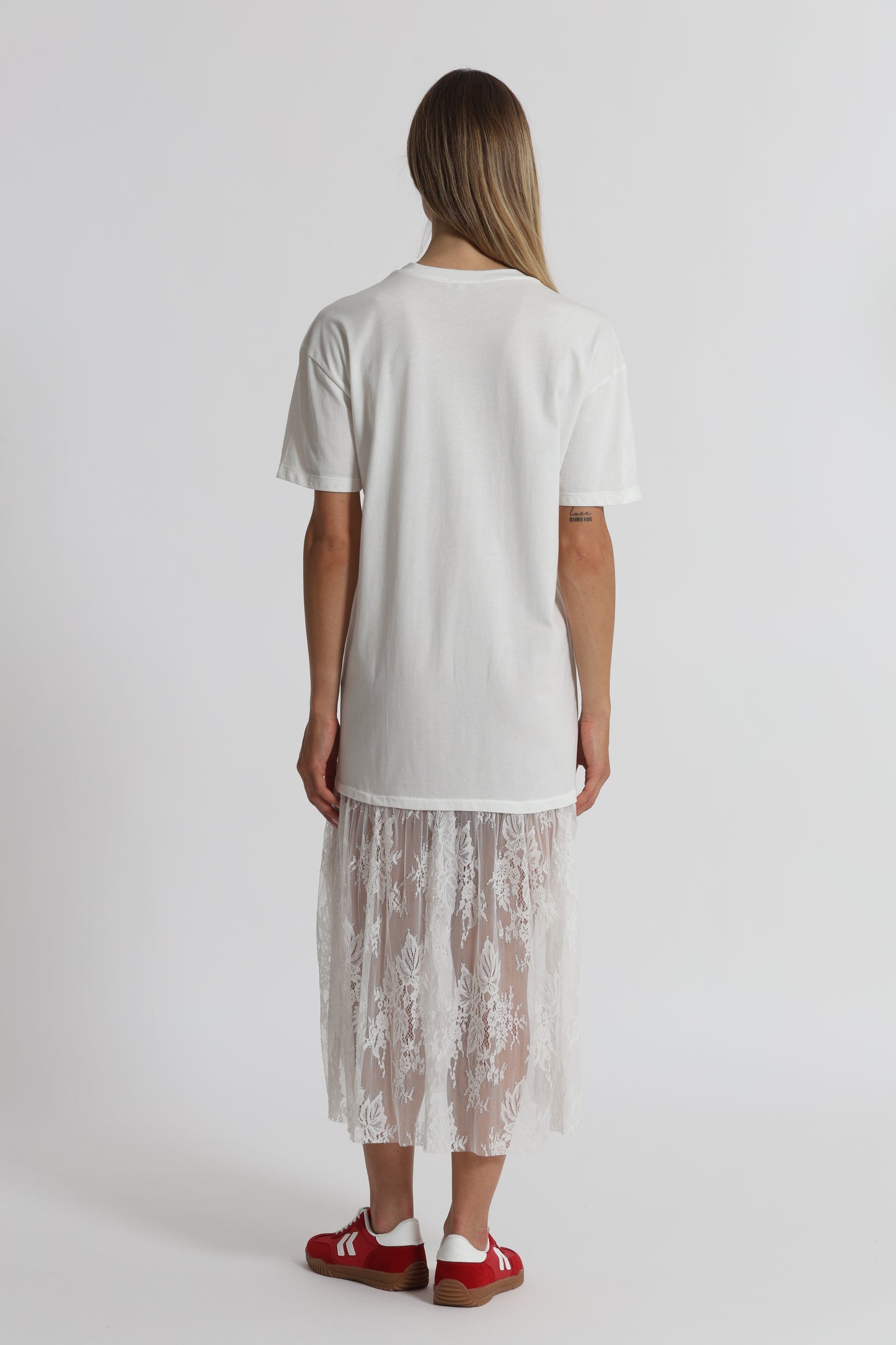 ABITO MEZZE MANICHE "BEVERLY HILLS" CON INSERTI IN PIZZO