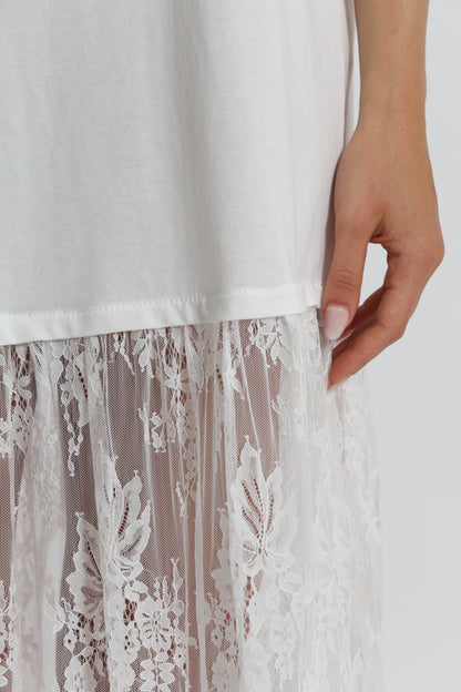 ABITO MEZZE MANICHE "BEVERLY HILLS" CON INSERTI IN PIZZO