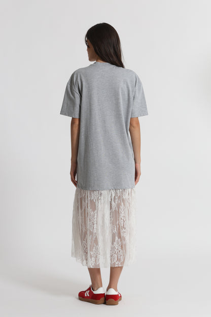 ABITO MEZZE MANICHE "BEVERLY HILLS" CON INSERTI IN PIZZO