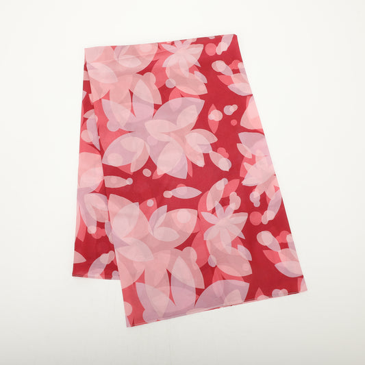 FOULARD CON FIORI IN TRASPARENZA (90X90 cm)