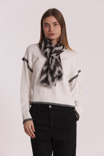 FOULARD IN FANTASIA CHEVRON (180X80 cm)