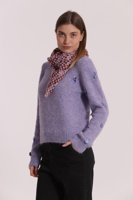 FOULARD POIS IN MOVIMENTO (135X135 cm)