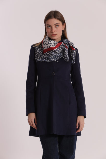 FOULARD POIS IRREGOLARI CON CORNICE (90X90 cm)