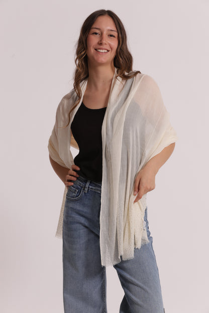 FOULARD TINTA UNITA CON STRASS (180X80 cm)