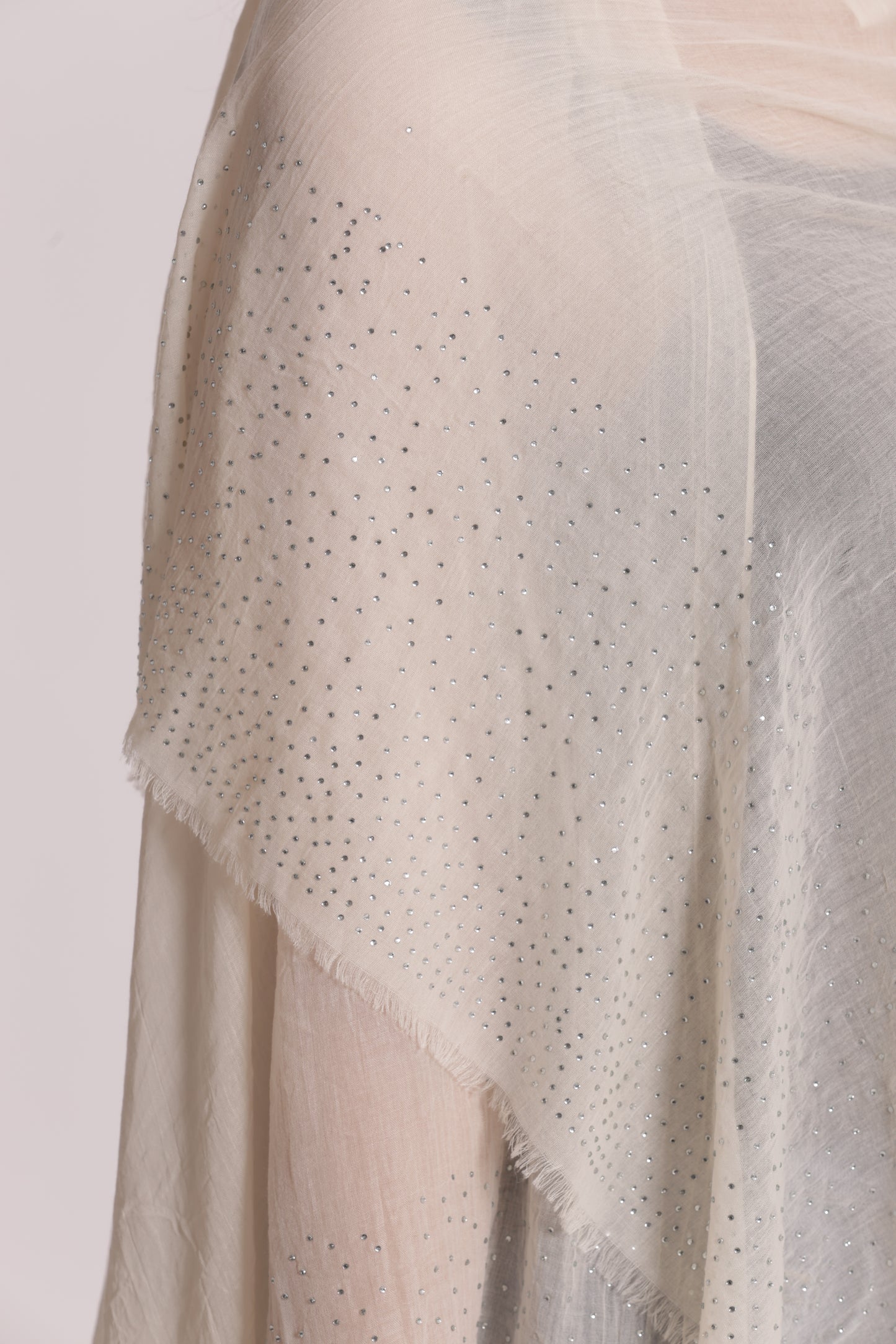 FOULARD TINTA UNITA CON STRASS (180X80 cm)