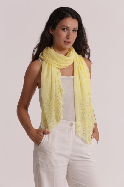 FOULARD TINTA UNITA CON STRASS (180X80 cm)