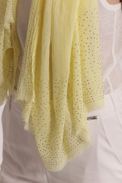 FOULARD TINTA UNITA CON STRASS (180X80 cm)
