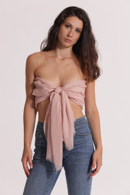 FOULARD TINTA UNITA CON STRASS (180X80 cm)