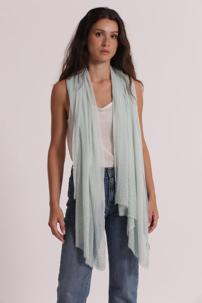 FOULARD TINTA UNITA CON STRASS (180X80 cm)