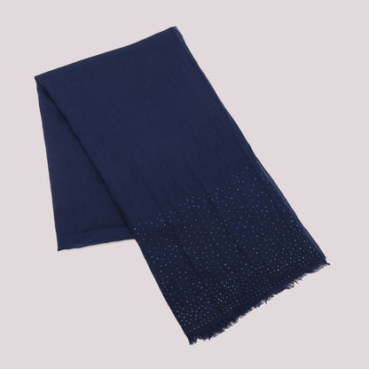FOULARD TINTA UNITA CON STRASS (180X80 cm)
