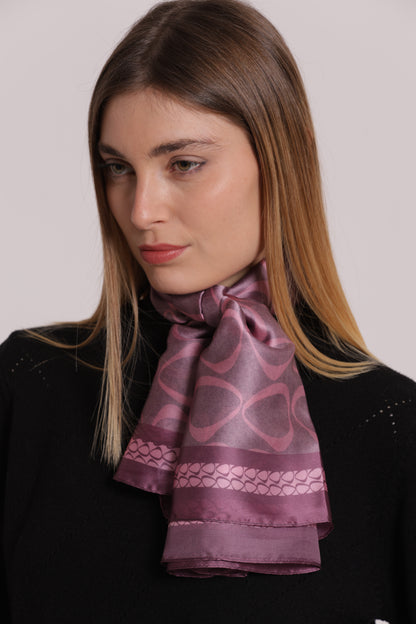 FOULARD CON CERCHIETTI ASIMMETRICI (90X90 cm)