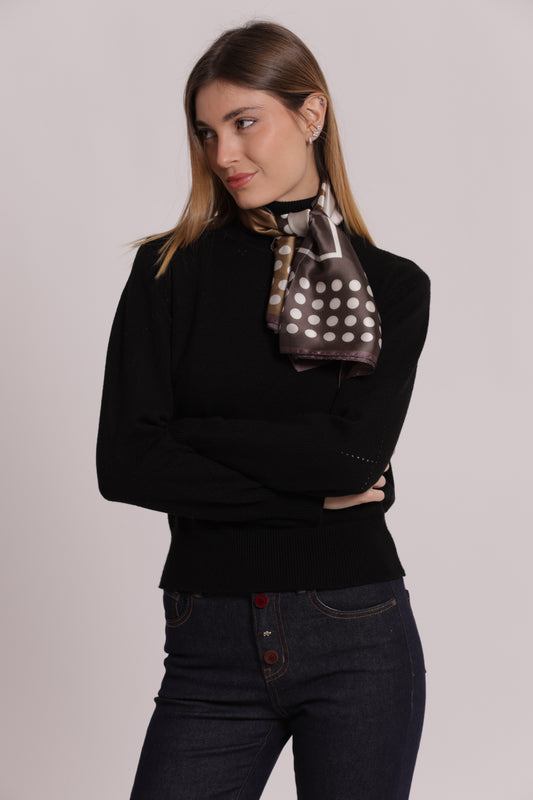 FOULARD CON CORNICE A PALLINI (90X90 cm)
