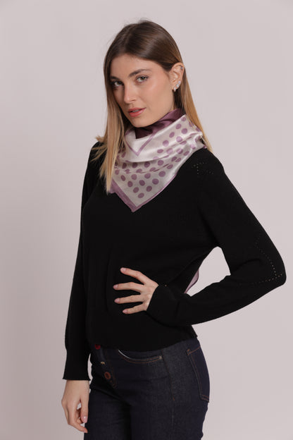 FOULARD CON CORNICE A PALLINI (90X90 cm)