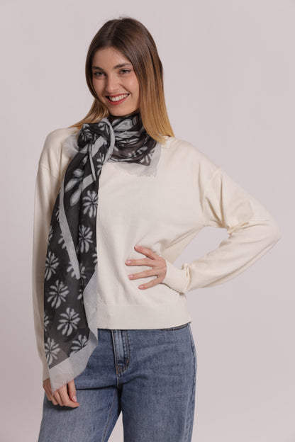 FOULARD FLOWER BOTTOM (135X135 cm)