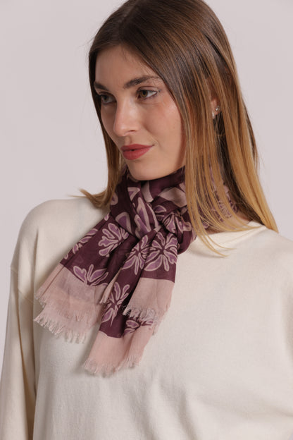 FOULARD FLOWER BOTTOM (135X135 cm)
