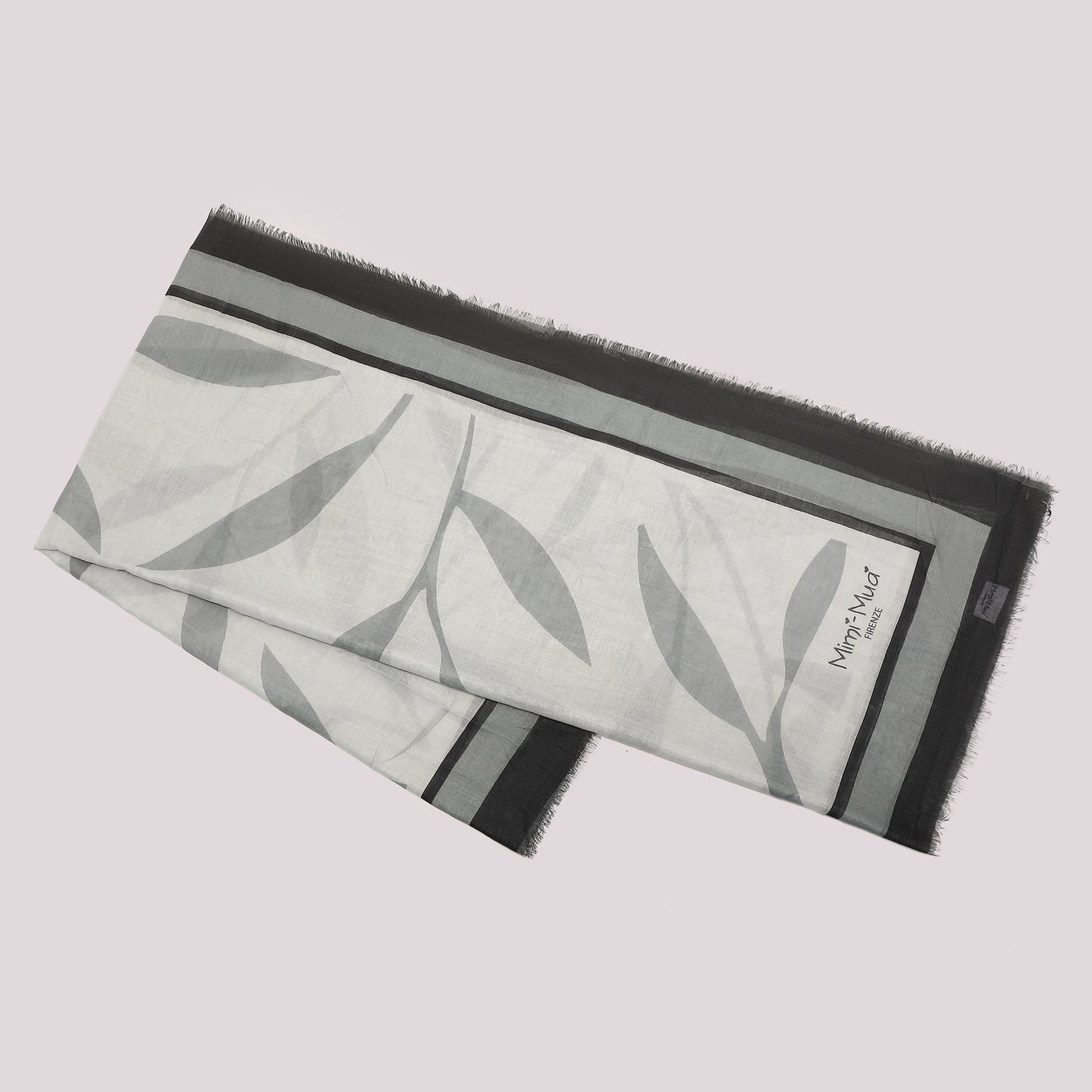 FOULARD CON FOGLIOLINE SPARSE (135X135 cm)