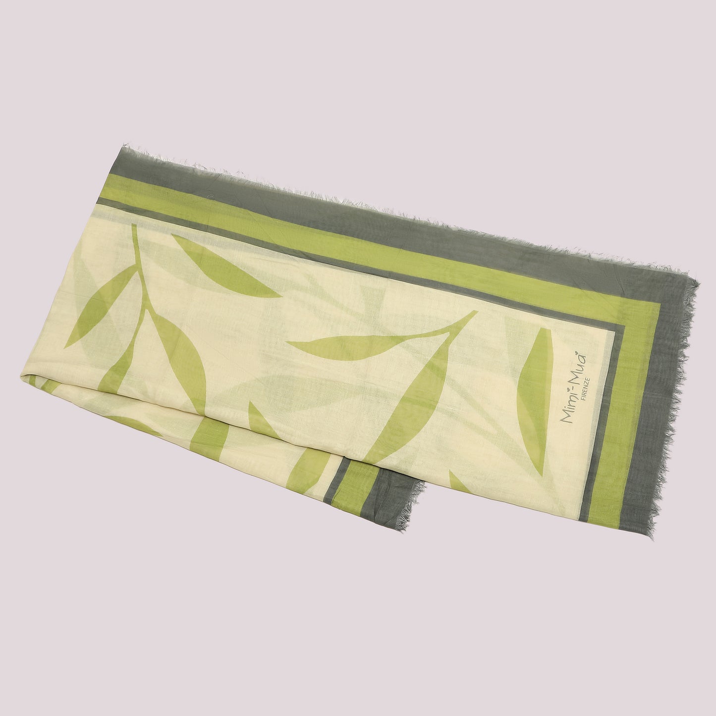 FOULARD CON FOGLIOLINE SPARSE (135X135 cm)