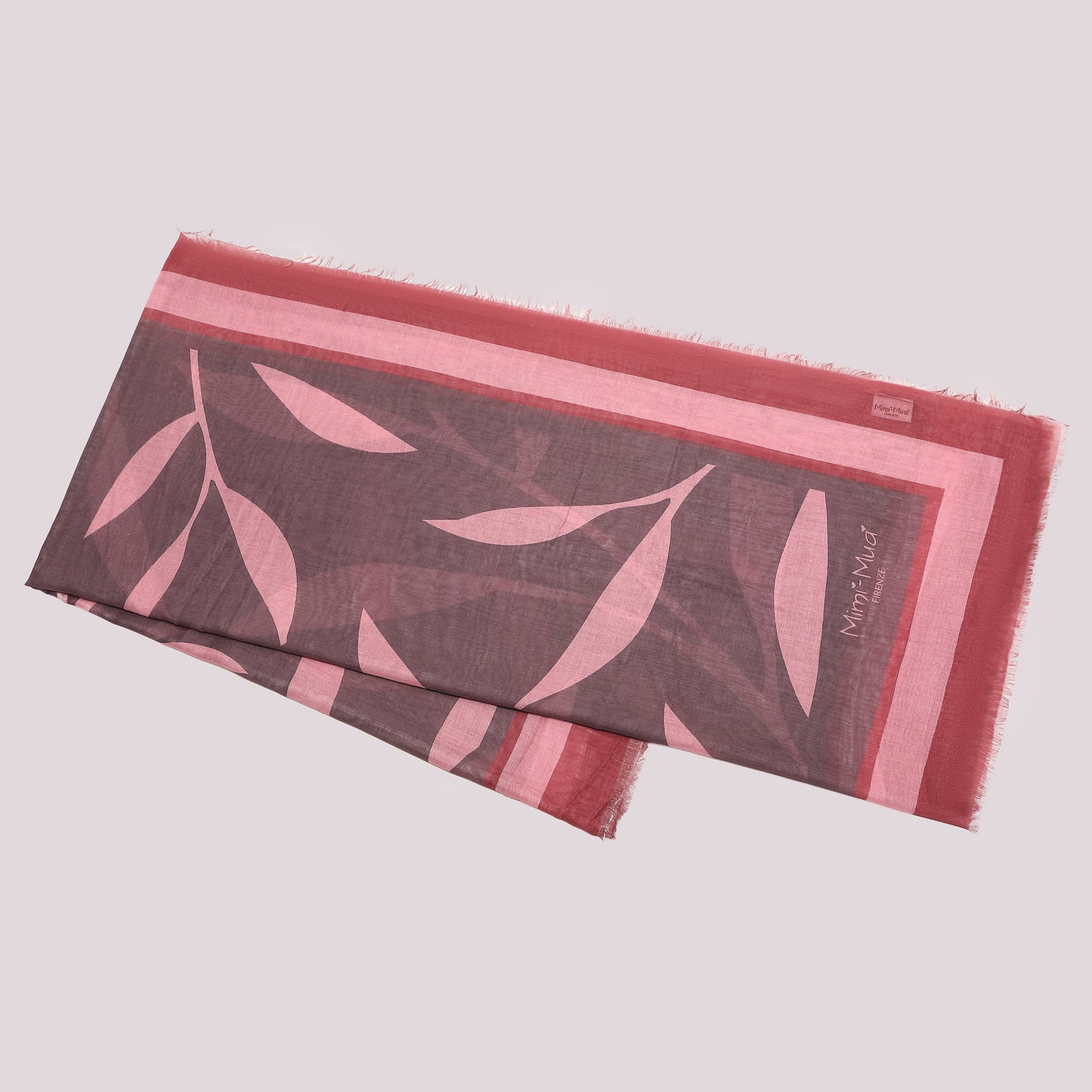FOULARD CON FOGLIOLINE SPARSE (135X135 cm)