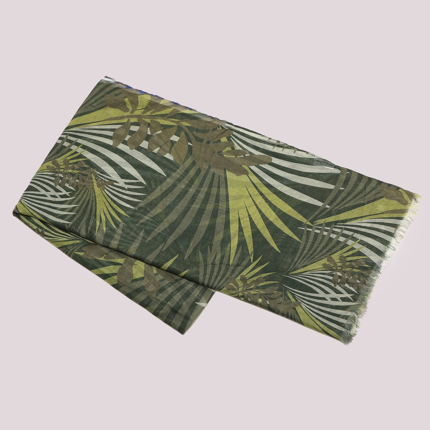 FOULARD CON PALME E FOGLIA (180X80 cm)