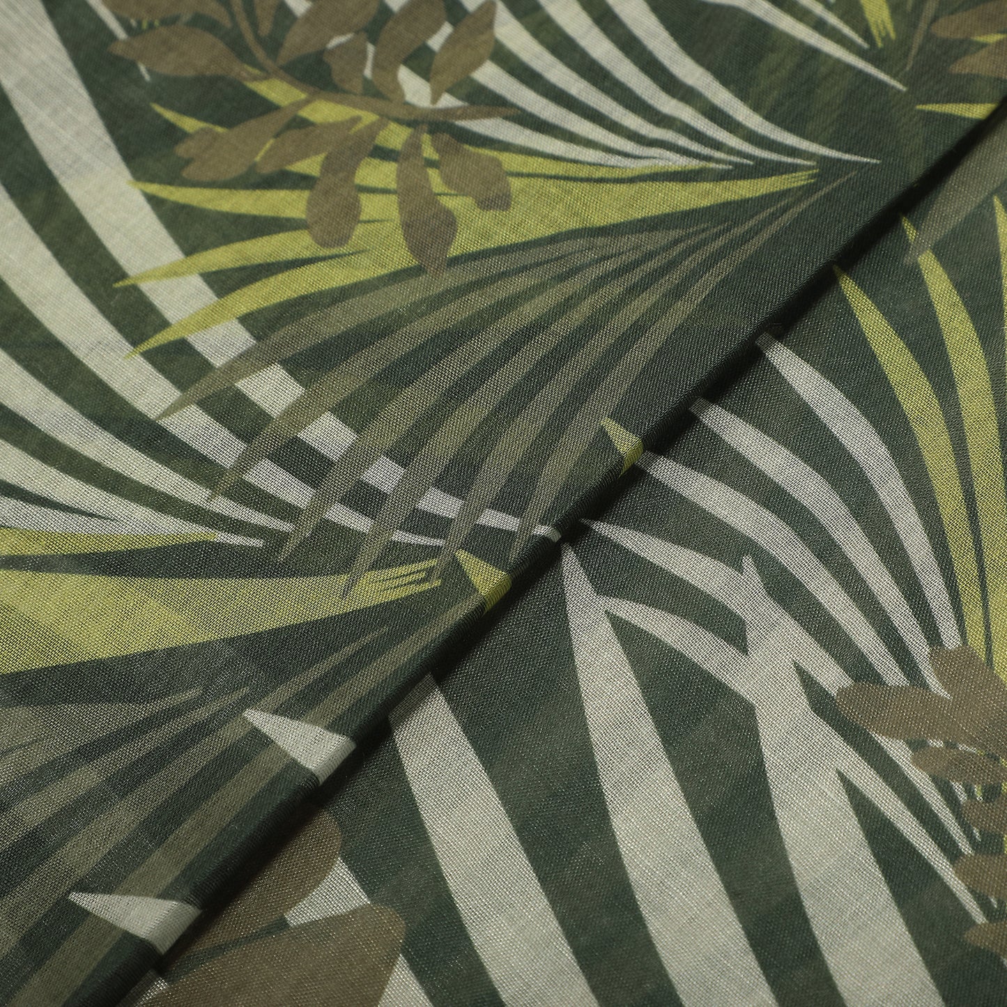 FOULARD CON PALME E FOGLIA (180X80 cm)