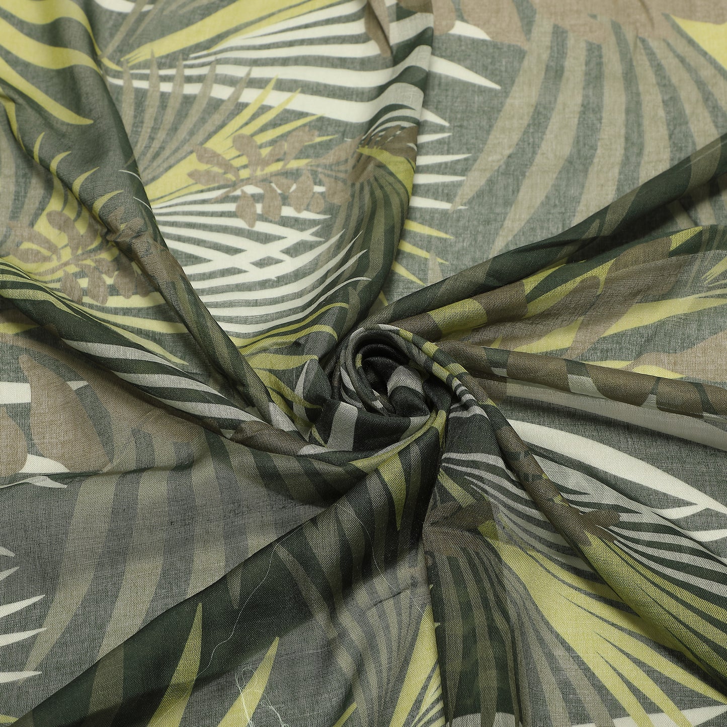 FOULARD CON PALME E FOGLIA (180X80 cm)