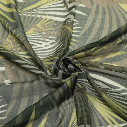 FOULARD CON PALME E FOGLIA (180X80 cm)