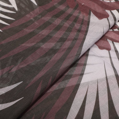FOULARD CON PALME E FOGLIA (180X80 cm)