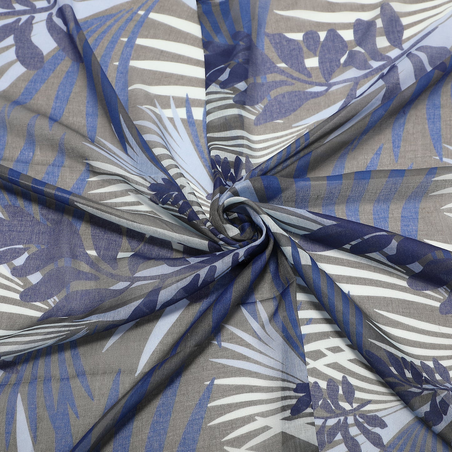 FOULARD CON PALME E FOGLIA (180X80 cm)