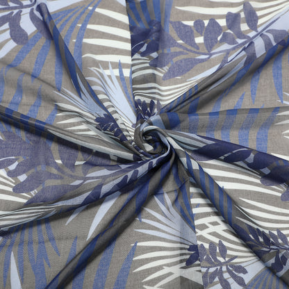 FOULARD CON PALME E FOGLIA (180X80 cm)