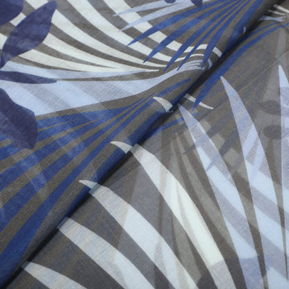FOULARD CON PALME E FOGLIA (180X80 cm)